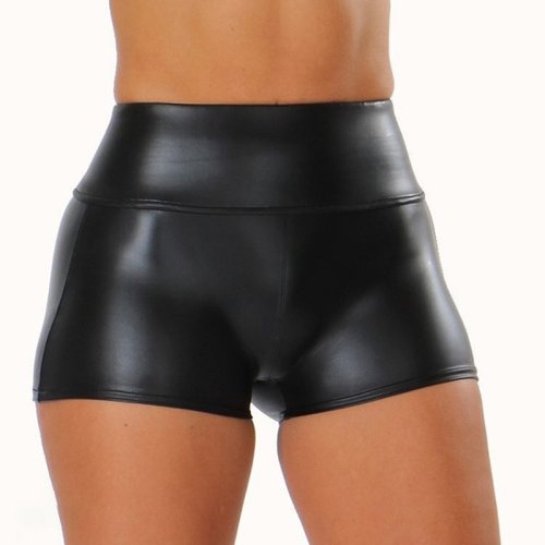 Immagine di Pantaloncini Sexy in Pelle PU Nero - Moda Estate