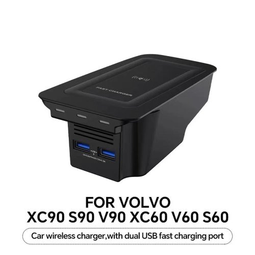 Immagine di Caricatore Wireless per Auto Compatibile con Volvo XC90, S90, V90, XC60, S60, V60, C60 (2018-2021) – Supporto di Ricarica Rapida per Telefono in Viaggio