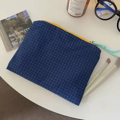 Image de Trousse Maquillage Grande Capacité à Carreaux