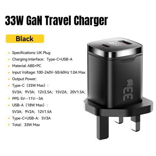 Black UK Plug