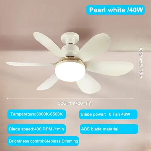 Image de Ventilateur de Plafond LED Intelligent avec Lumière
