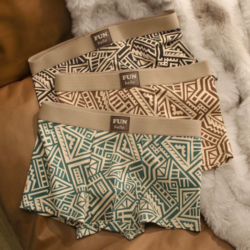 Imagen de Calzoncillos Boxer para Hombre de Estilo Americano con Estampado Étnico Retro, Transpirables y Personalizables – Ropa Interior Cómoda y Moderna