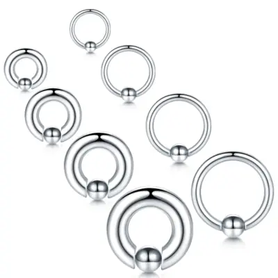 Image de Anneau Captif Acier Inoxydable - Piercing Oreille 20G & 00G