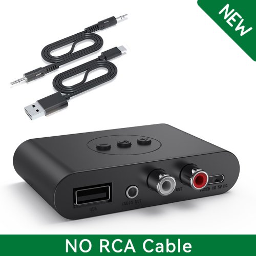 Zdjęcie Bezprzewodowy Odbiornik Audio Bluetooth 5.2 z NFC, USB, U-Disk, RCA i 3,5 mm AUX – Adapter Stereo z Mikrofonem do Samochodu i Głośników