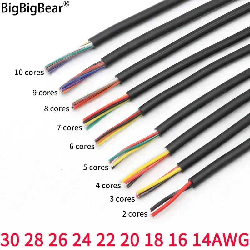 Image de Câble Audio Électrique Gainé Cuivre - 16 à 30 AWG