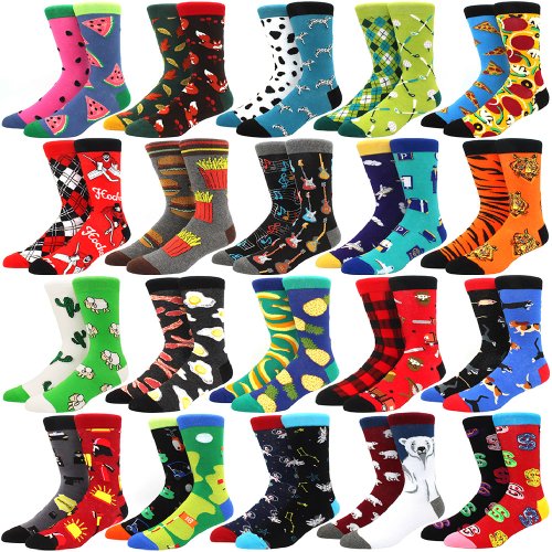 Bild von Lustige Happy Socken – Lebensmittel-Muster & Skateboard-Stil