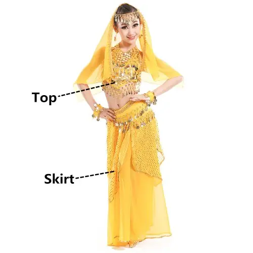 Image de Costumes de Danse du Ventre pour Filles - Tenue Élégante et Colorée