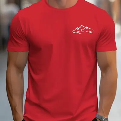 Image de T-Shirt Homme Imprimé Montagne - Coton 100% - Grande Taille