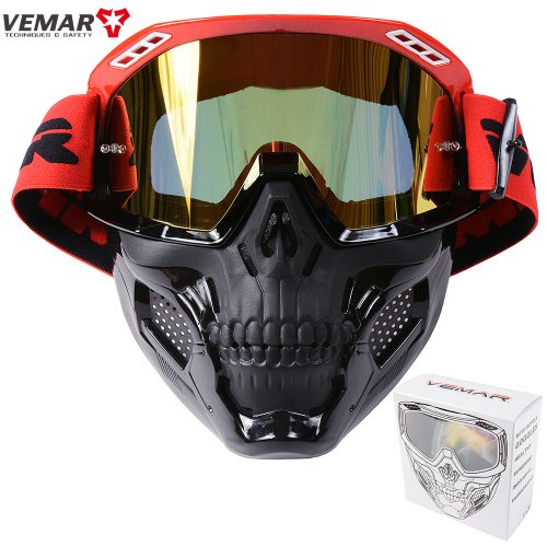 Imagen de Gafas Desmontables para Casco de Motocicleta con Protección UV, A Prueba de Viento y Polvo – Ideal para Motocross y Ciclismo Masculino