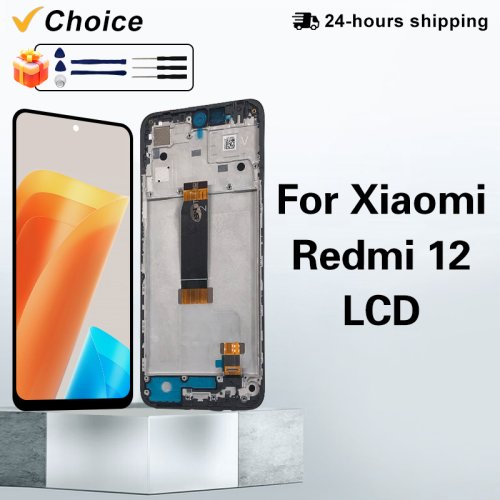 Imagen de Chioce para Xiaomi Redmi 12 LCD 23053RN02I Panel táctil montaje de pantalla digitalizador para Redmi 12 pantalla 23053RN02Y piezas de repuesto