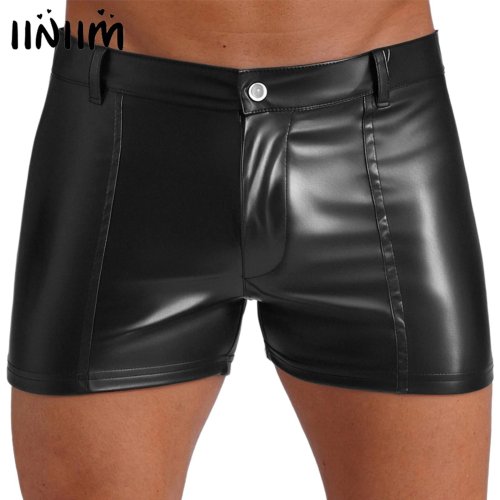Immagine di Pantaloncini Uomo in Ecopelle Lucida - Stile Rave & Club