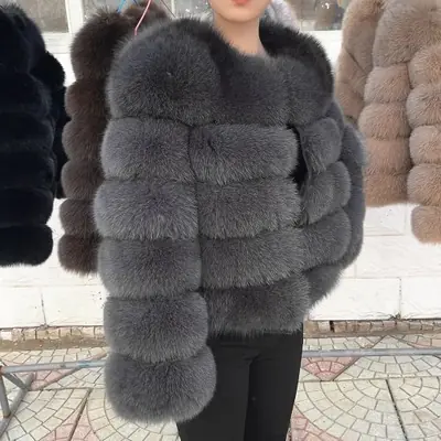 Manteau en Fourrure de Renard Véritable - Élégance Hivernale