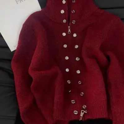 Image de Cardigan Y2K Luxe Femme - Doux & Tendance