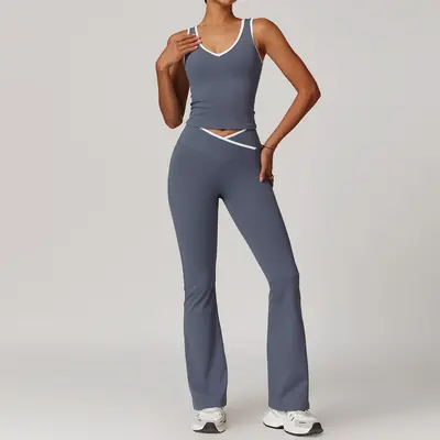 Image de Ensemble Yoga 2 Pièces - Leggings Haute Taille + Soutien-Gorge Sport