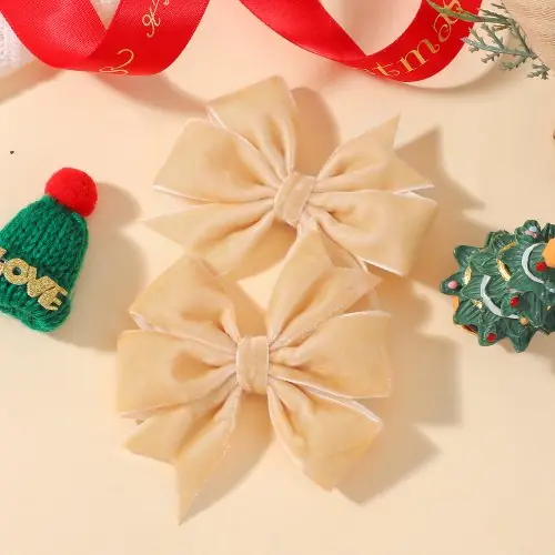 Image de Pinces à Cheveux Vintage Rouge & Vert pour Bébés Filles