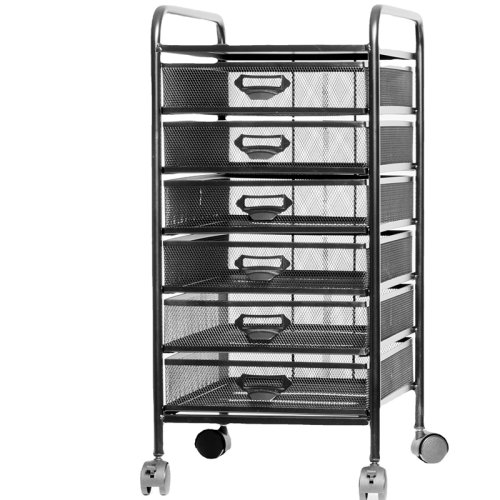 Image of Heavy-Duty Metal Multi-Layer File Storage Rack with Adjustable Shelves for Office, Home, and School Use – Floor Standing Mobile Office Organizer Cart