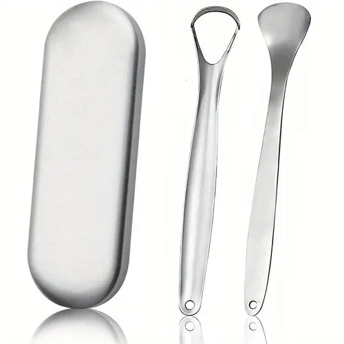 Image de Grattoir à Langue Inoxydable - Hygiène Buccale Parfaite