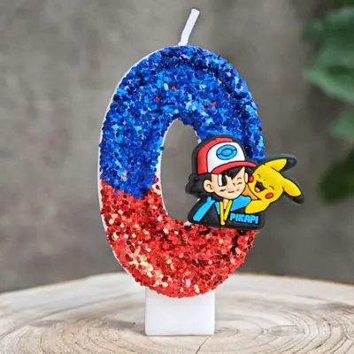 Image de Bougies Pokémon Pikachu 3D - Décoration Gâteau Anniversaire