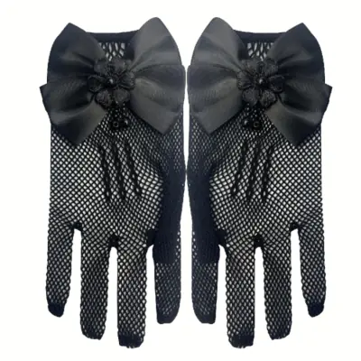 Image de Gants de Fête Élégants pour Enfants - Dentelle & Perles