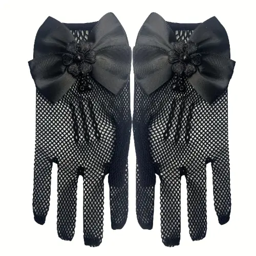 Image de Gants de Fête Élégants pour Enfants - Dentelle & Perles