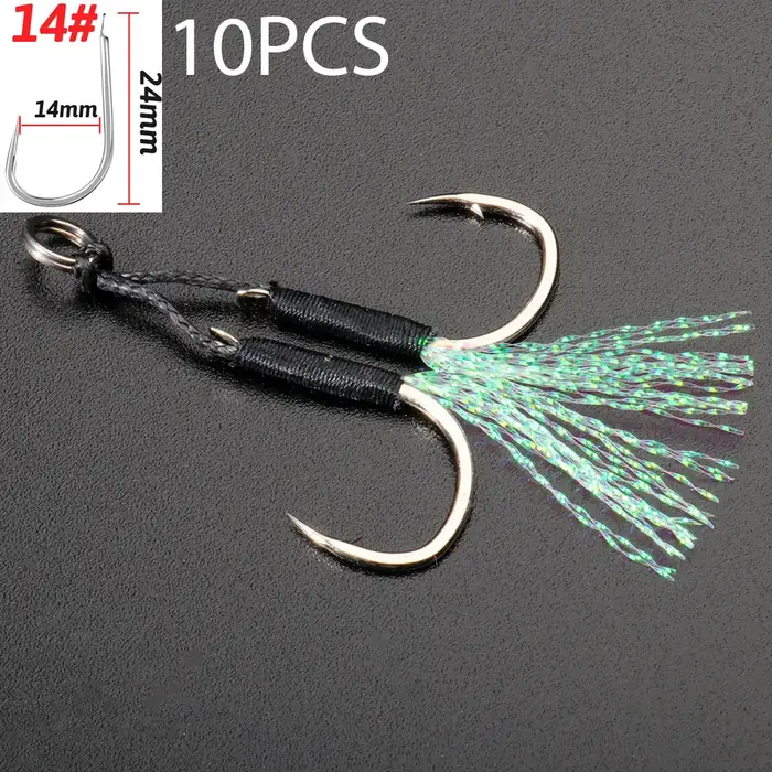 Image de Crochets de Pêche en Acier Haute Résistance - 10 Paires