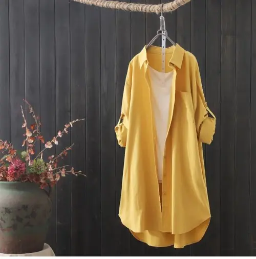 Image de Chemise Blanche Femme Mode Coréenne - Élégante & Respirante