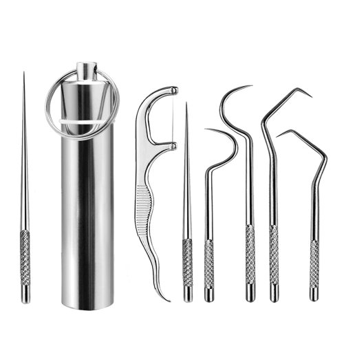 Bild von Nachhaltiges Aluminium-Zahnstocher-Set – Wiederverwendbare Mundhygiene für Outdoor, Picknick und Camping