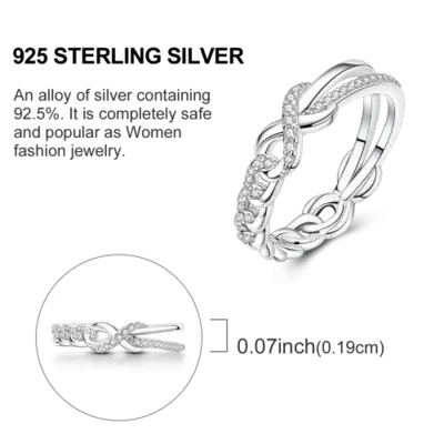Image de Bague en Argent Sterling 925 - Design Élégant & Zircon Brillant