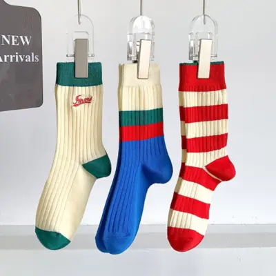 Image de Chaussettes Longues Femmes - Style Coréen Blanc Respirant