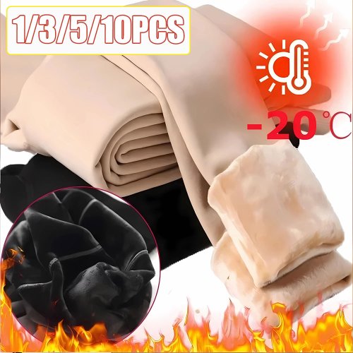 Bild von Damen-Leggings mit Perlenfleece-Futter, Winter-Thermo-verdickte Hose, warme All-in-One-Fleece-Oberbekleidungshose