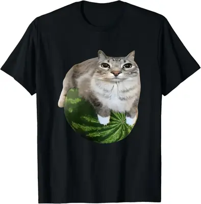 Image de T-Shirt Chat Pastèque 90s Y2K - Mème Hilarant