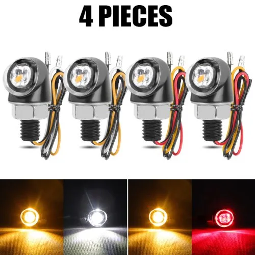4pcs wit rood amber