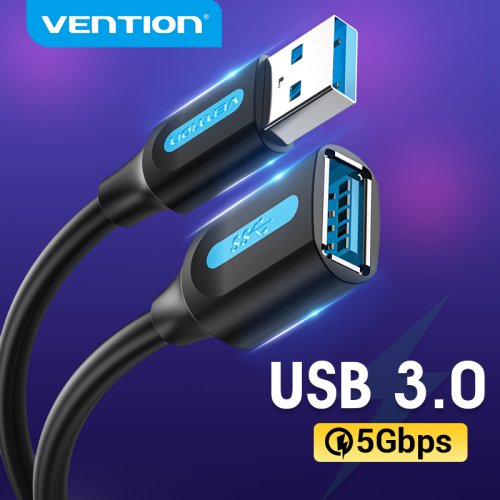 Afbeelding van USB 3.0 Verlengkabel met USB 2.0 Compatibiliteit - Man naar Vrouw Datakabel voor Smart TV, PS4, Xbox, PC en Andere Apparaten