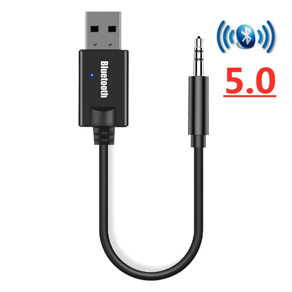 Immagine di Kit Ricevitore Audio Bluetooth 5.0 per Auto con Jack 3.5mm, Adattatore USB Wireless per Stereo Auto, Amplificatore e Altoparlanti