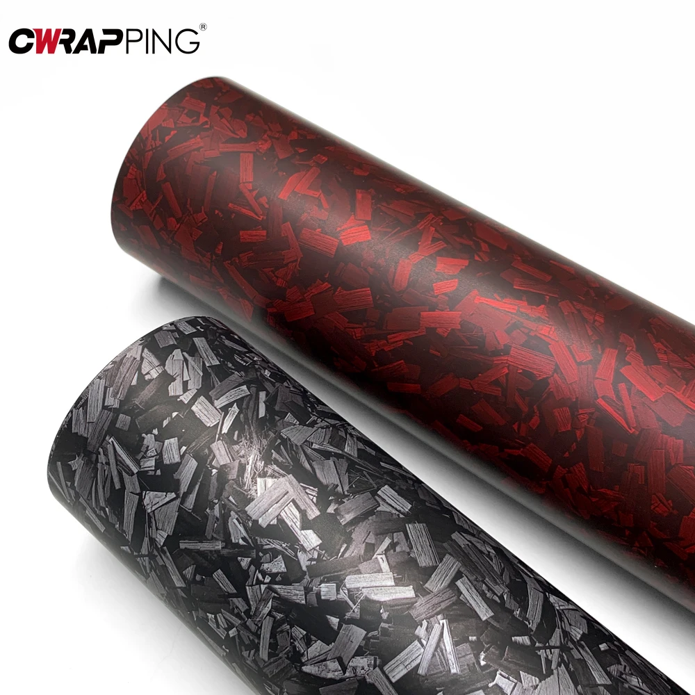 Bild von Carbon Fiber Forged Vinyl Wrap Matte Filme Klebstoff Auto Modifikation Aufkleber Abdeckung Air Release Folie für Moto Auto Zubehör