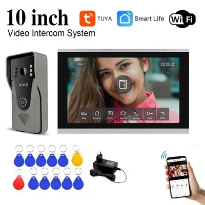 Image de Sonnette Vidéo Tuya 10" 1080p avec Écran Tactile & RFID