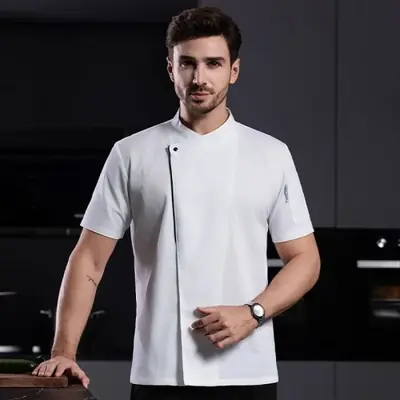 Image de Uniforme Chef Cuisine Noir & Blanc - Haute Qualité