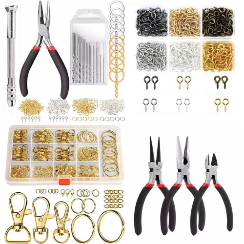 Imagen de Kit Completo para Fabricar Llaveros DIY con Cierre de Pinza de Langosta, Gancho Giratorio y Cadena Extensora – Ideal para Manualidades Creativas