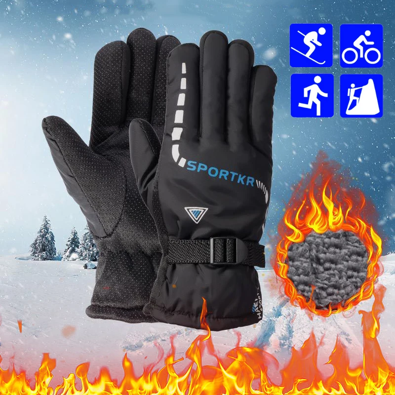Afbeelding van Winterfietshandschoenen Waterdicht Antislip Buitensporten Ski Fietsen Motor Warme Handschoenen Unisex Moto Uitrustingen Accessoires