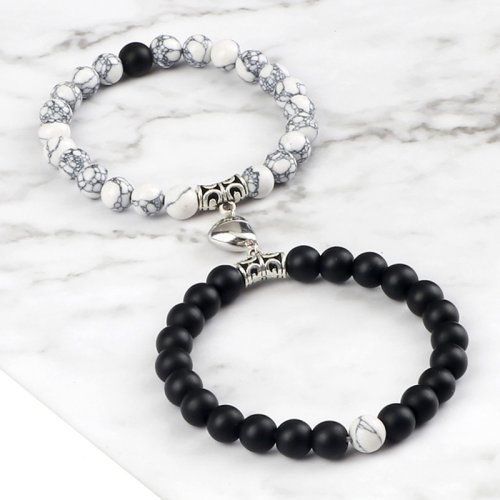 Afbeelding van Magnetische Natuursteen Armbanden Set – Vriendschap & Liefde