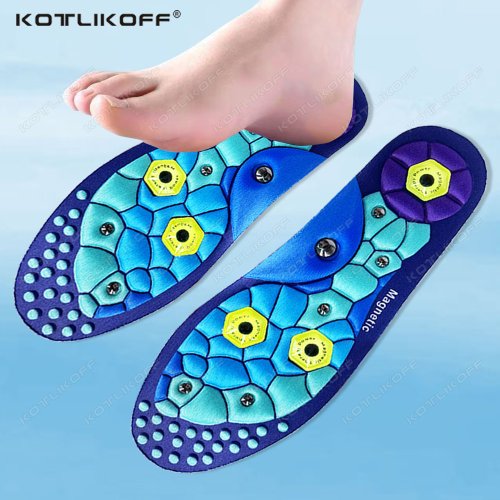 Imagen de Plantillas de Masaje con Acupuntura y Magnetismo para Pies - Almohadillas Ortopédicas Deportivas con Efecto Adelgazante y Anti-Fatiga
