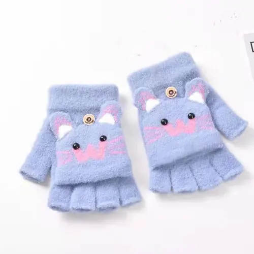Image de Gants d'Hiver Enfants - Fausse Fourrure Douce & Tricotée