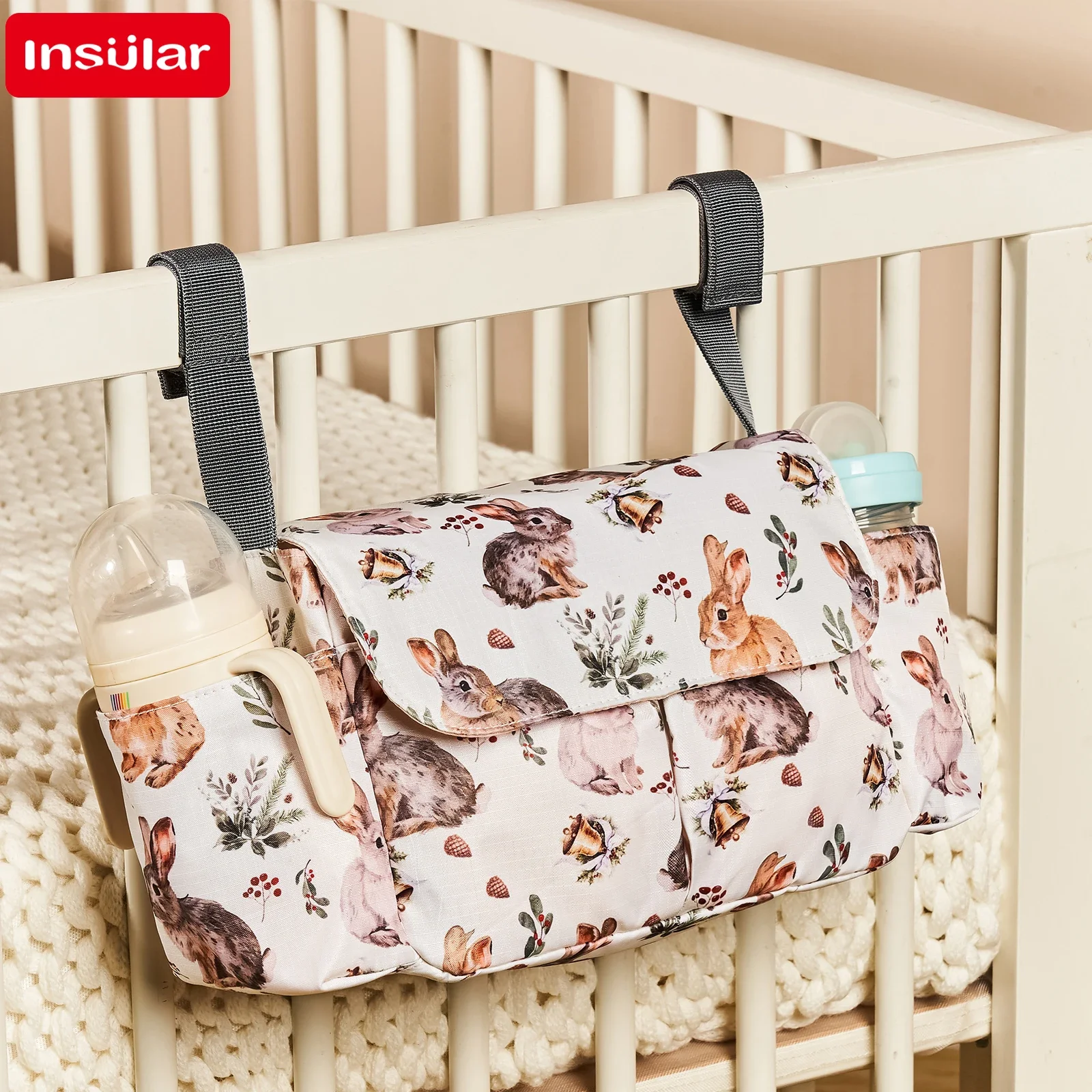 Afbeelding van Luiertas Cartoon Kinderwagen Organisator Luier Luiertassen Waterdichte Buggy Kinderwagen Winkelwagen Mand Haak Kinderwagen Accessoires