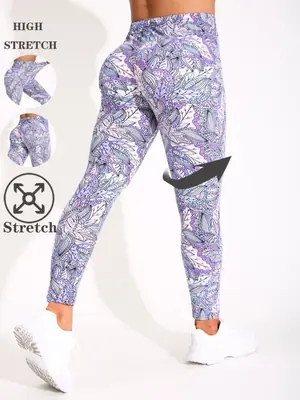 Image de Legging Imprimé Cuir Chevelu - Violet & Rose