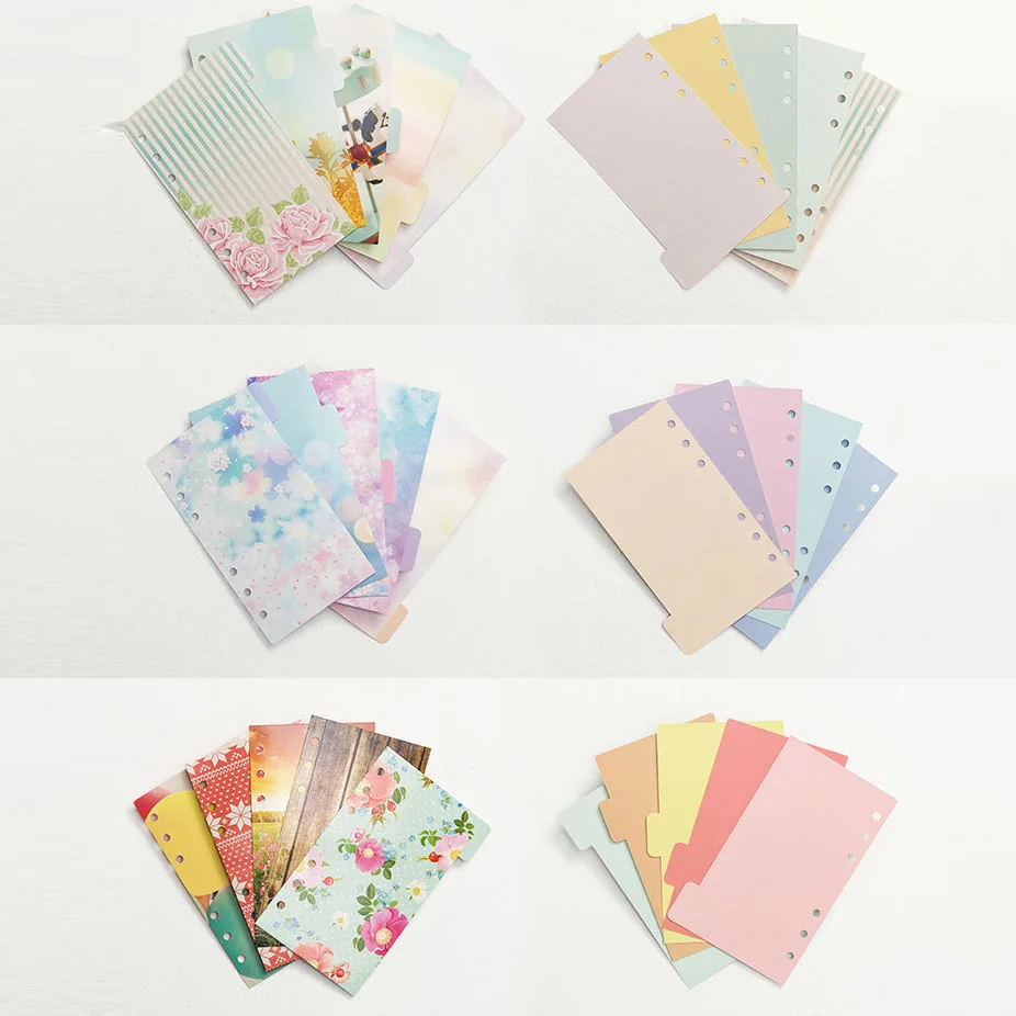 Image of Watercolor-Ready A5 & A6 Index Divider Pages with 6-Hole Punch for Loose Leaf Notebooks – Organized Classification Separators for Art Journals and Planners