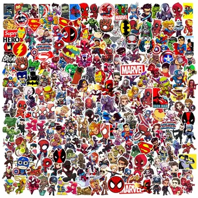 Image de Stickers Marvel Super Héros - Lot de 50 à 200 Pièces