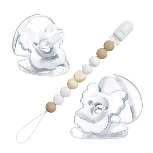 Image de Sucette Bébé en Silicone avec Chaîne - Sans BPA
