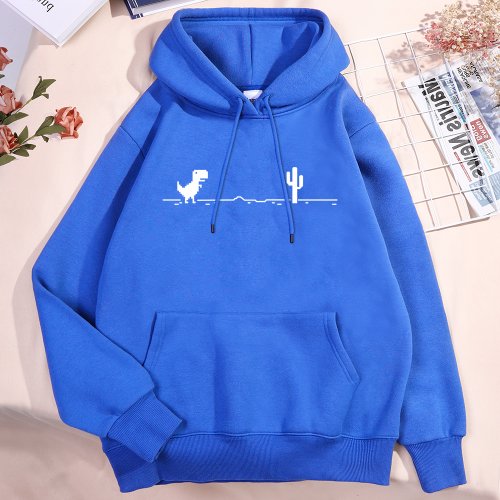 Imagen de Sudadera con capucha de dinosaurio pequeño de función de red para hombre y mujer, Jersey grueso con ...