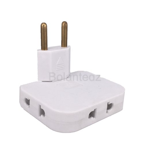 Image of 3-Outlet EU Plug Power Strip with 180° Rotating Socket, Universal AC Adapter Extension for Home and Office Use