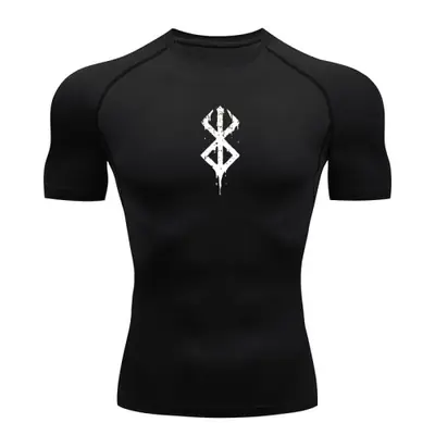 Image de T-Shirt de Compression Homme - Imprimé, Séchage Rapide & Protection Anti-Éruption